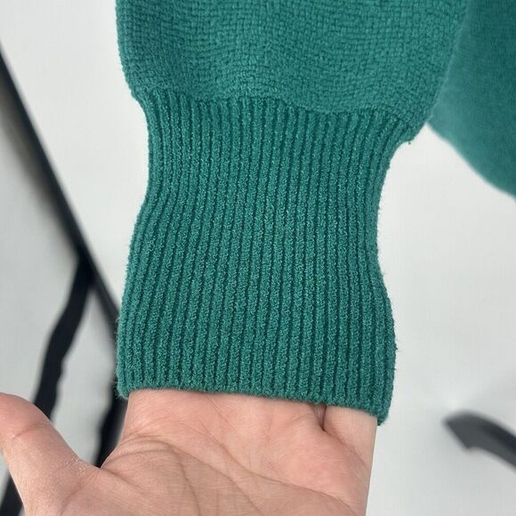 Vici Amsterdam Mock Neck Knitted Heavyweight Sweater Green Womens Sz L Cozycore - Picture 4 of 12